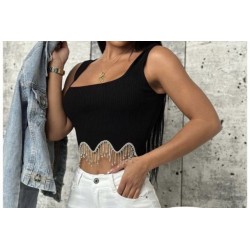 AXO - top franges strass...